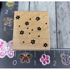 Stampin' Up Flower Floral Background Design Rubber Stamp Wood N17