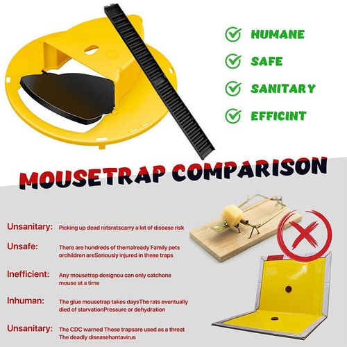 Mouse Trap Flip And Slide Bucket Lid With Ladder For Rat And Mouse Catcher - Picture 8 of 17