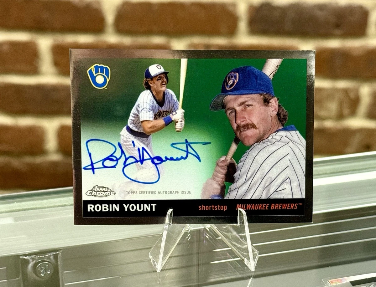Topps Robin Yount Autographed Baseball Sports Trading Cards 