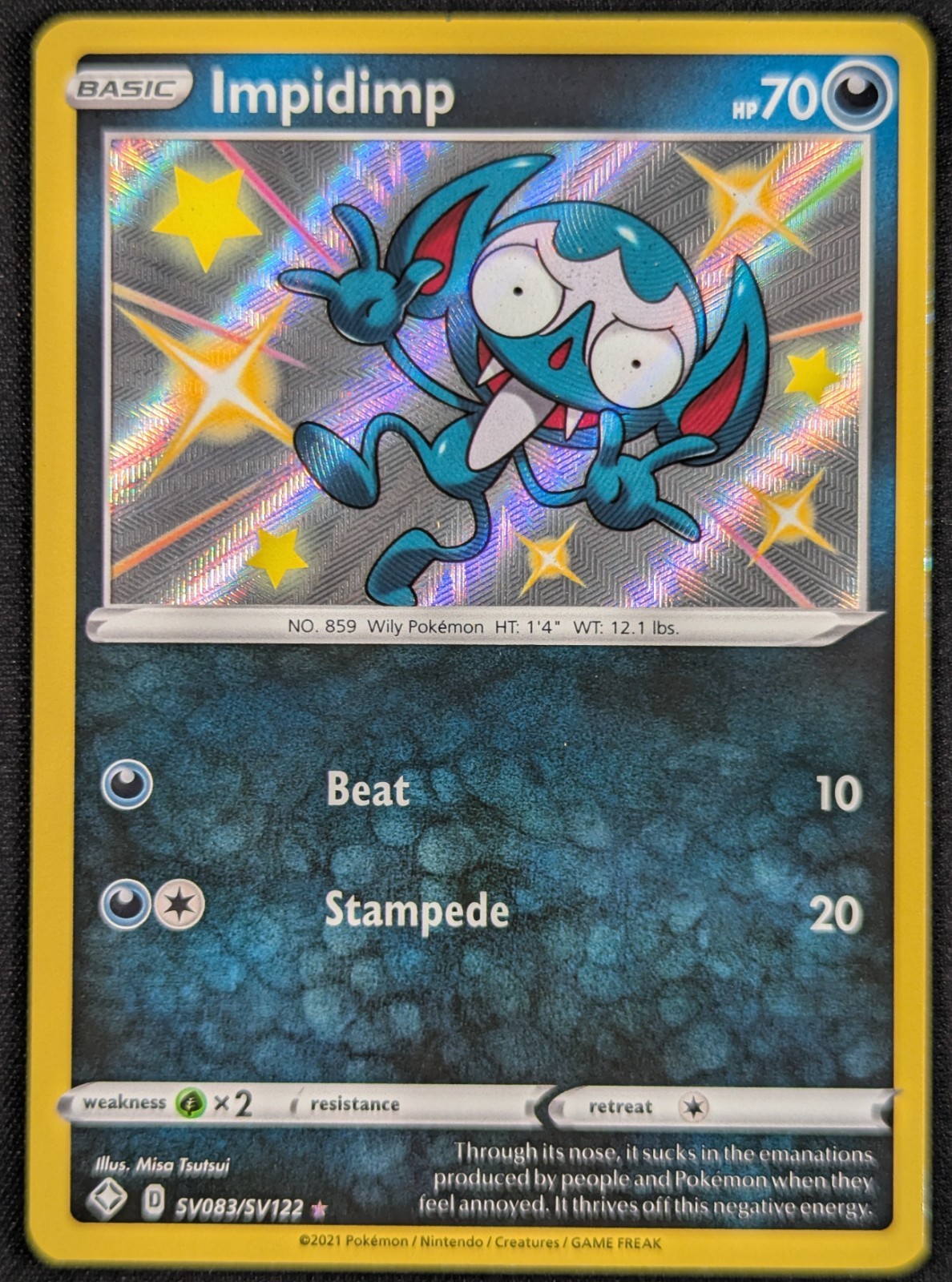 Impidimp 2021 Shining Fates Shiny Vault Holo Rare Pokemon Card Sv083/SV122 (NM)