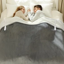 Electric Blanket Queen 84" x 90" - Flannel Sherpa Heated Blanket with Dual Co...