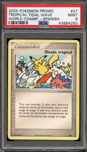 Pokemon Tropical Tidal Wave World Championship Promo 27 Spanish PSA 9