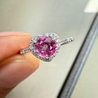 925 Sterling Silver Ring Heart 5mm Natural Topaz Gemstone Zircon Handmade Flower — photo 6
