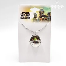 Star Wars The Mandalorian Grogu Pram Charm Necklace New