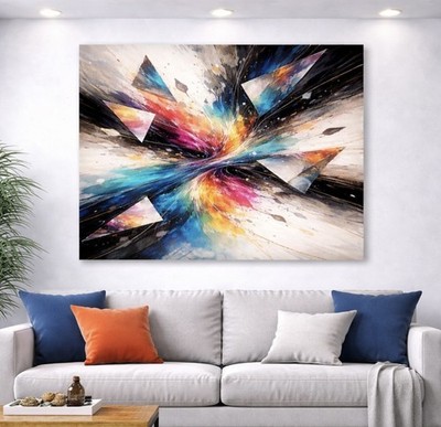 Crystal Detonation Abstract Canvas Wall Art Choose Size Silverline Gallery