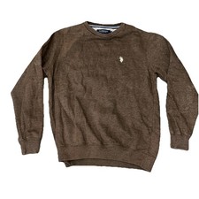 Us. Polo Assn. Mens Sweater  medium Crew Neck Long Sleeve Pullover Knit Brown