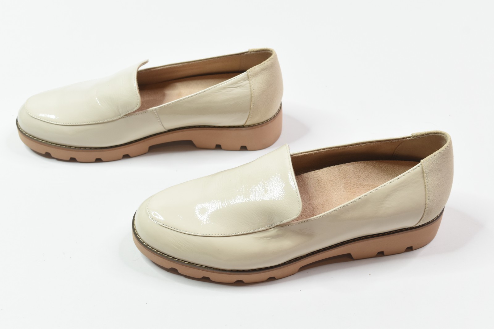 SAOLA Mocassini slip on Vionic Kensley donna 9 panna vernice pelle suola a strappo comodi