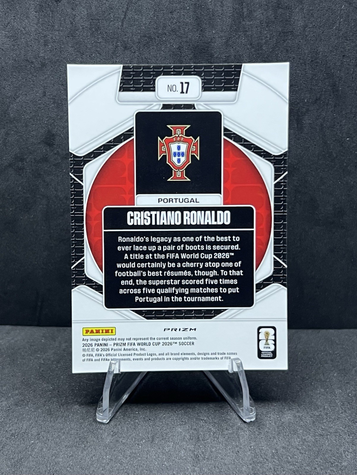 2026 Panini Prizm FIFA World Cup Cristiano Ronaldo Trophy Hunting Silver view 2
