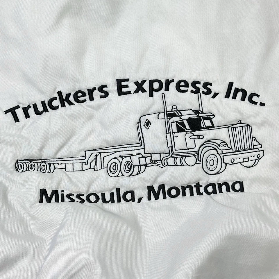 Куртка мужская Holloway Trucker Jacket XL винтажная Bomber серая черная атласная университетская для дальнобойщиков - Изображение 3 из 4