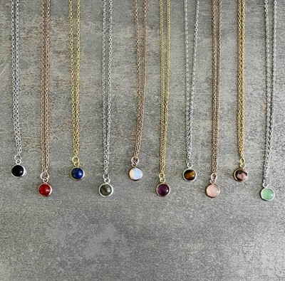 Kristall Edelstein Halskette Minimalistischer Stil Heilkristall Edelstahl Kette