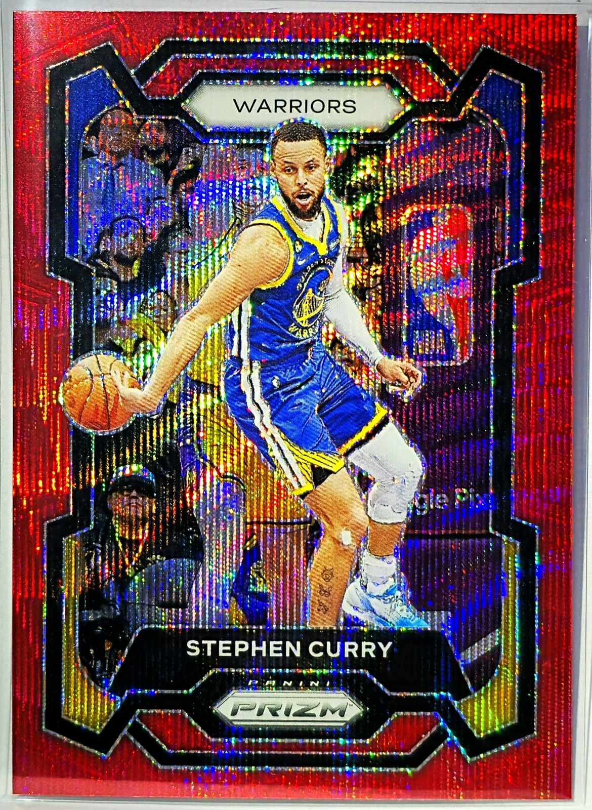 2023-24 Panini Prizm - Stephen Curry #119 Ruby Wave Prizm Golden State Warriors