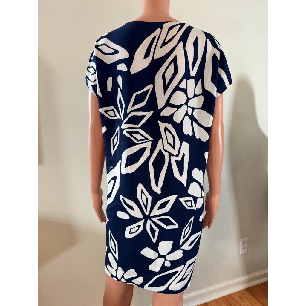 Diane Von Furstenberg DvF Harriet Dress White Navy Women's Size S View 6