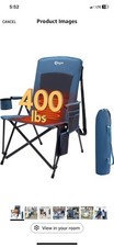 Heated Camping Chair, Portable, Heavy Duty Outdoor-blue. Battery Not Included.