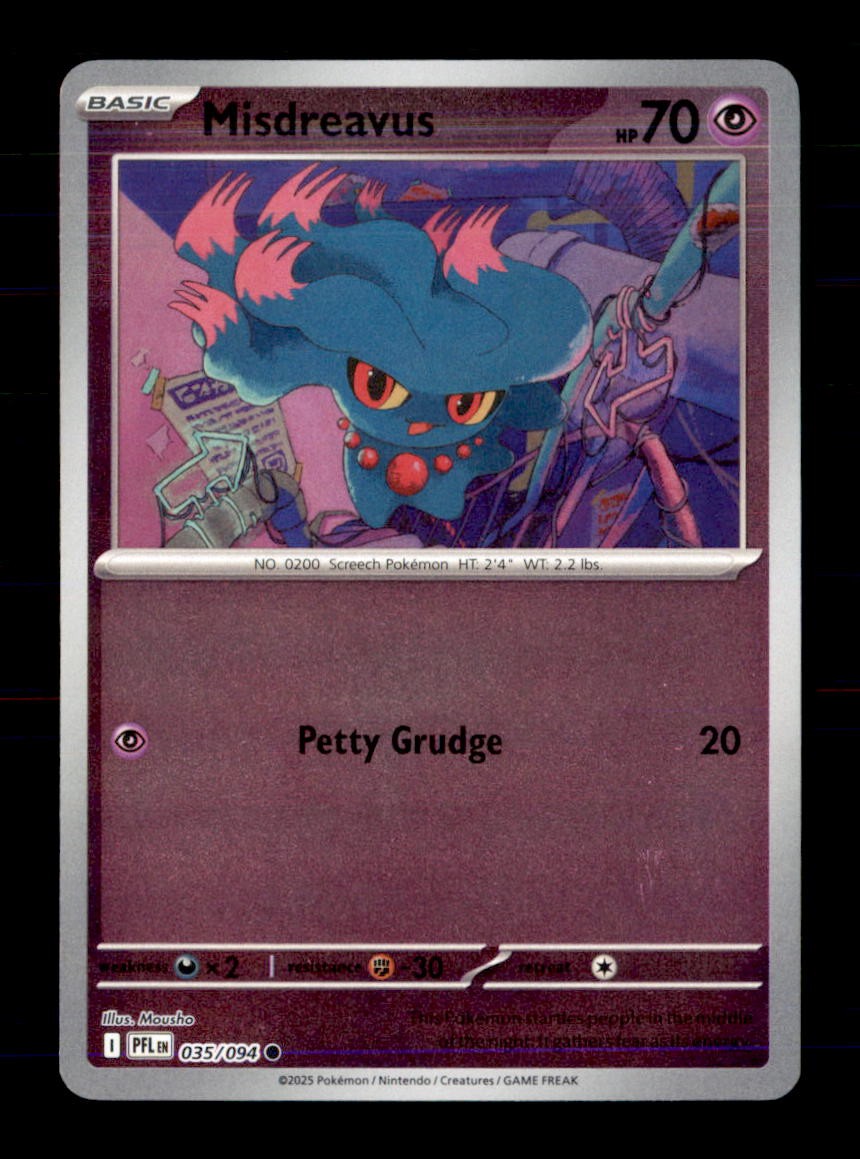 Misdreavus 035/094 Common Phantasmal Flames Pokemon Reverse Holo Near Mint