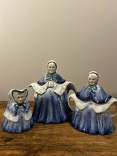 TONY WOOD OLD LADY 3 PIECE TEA SET / TEAPOT /JUG & SUGAR BOWL C1930'S