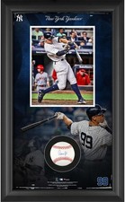 Aaron Judge New York Yankees Framed Autographed Baseball Collage Shadowbox