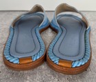 Lafayette 148 sandals light blue suede leather woven slides Made Italy Size 37/7 — photo 5