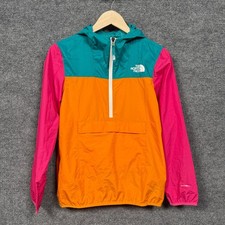 The North Face Kids Large 14/16 Windbreaker Jacket Orange Green Red Colorblock