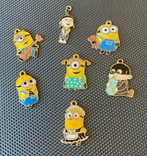Set Of 7 Movie Despicable Me Minions Metal Charm Pendant