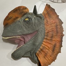 Dinosaur Frill Head Latex Mask Gray  Orange Halloween Costume Mask