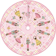 Pink Nutcracker Christmas Tree Skirt 48 Inch Christmas Nutcracker Tree Collar Ne