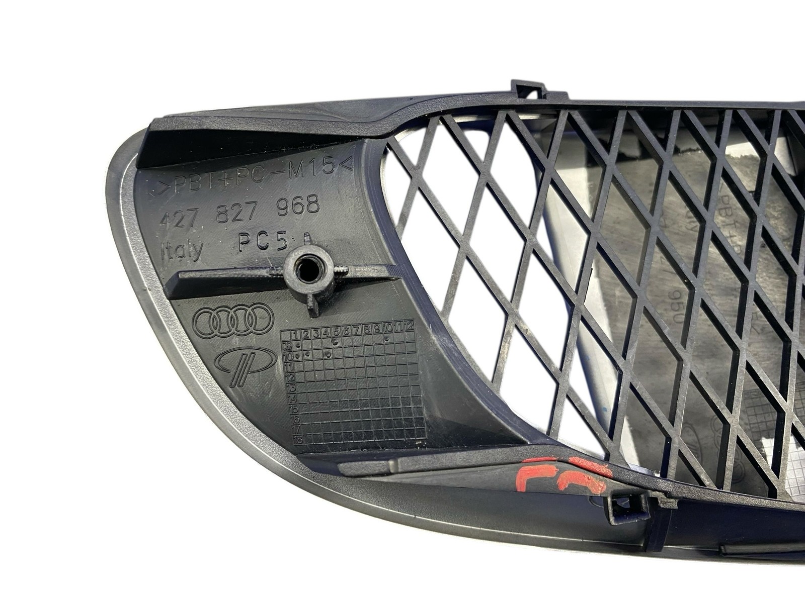 2008-2015 AUDI R8 REAR LEFT LID AIR VENT GRILLE COVER MOULDING SILVER 427827968