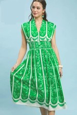 Umgee Sleeveless Smocked Midi Dress - Island Green - Large
