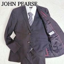 John Pierce Suit setup three-piece striped black