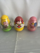Vintage 1973 Hasbro Weebles Wobble Lot Girls With Flowers Apple Balloon