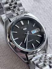 SEIKO 7S26-0440 Automatic Black Watch with Jubilee Bracelet Tested Condition