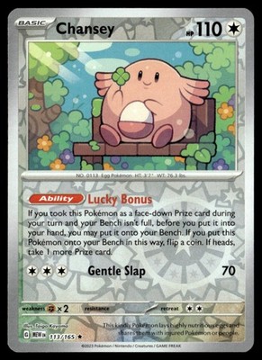 Chansey Rare Reverse Holo SV: Scarlet & Violet 151 113/165 NM