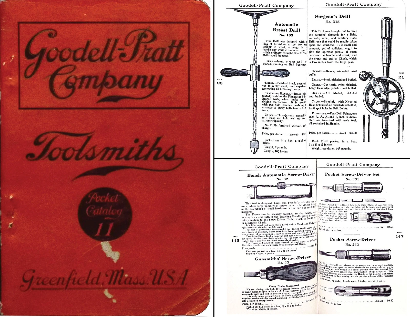 Orig. Goodell-Pratt Co. General Line Catalog No. 11 - 344 Pages - mjdtoolparts
