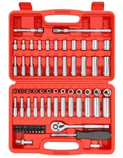 74 Pcs/4 Drive Socket Set,/4-Inch Drive Master Socket Set with