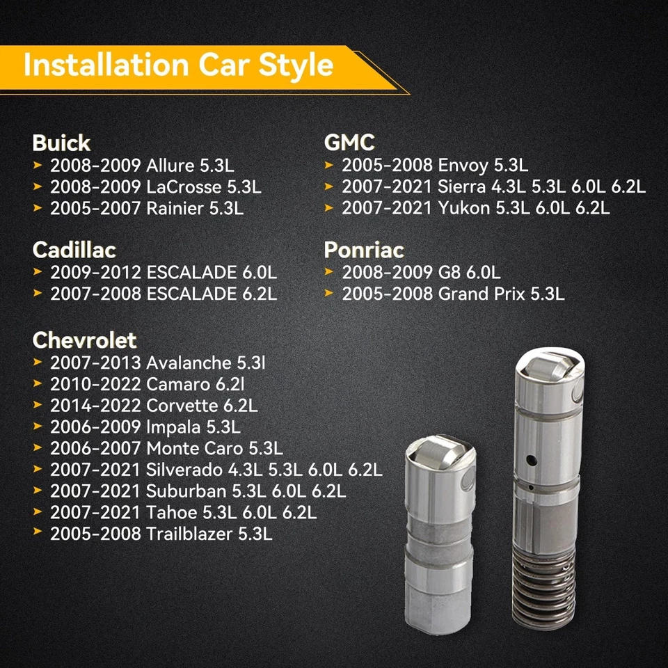AFM Rocker Arm & Lifter For GMC Sierra 1500 Chevy Avalanche 4.8 5.3 6.0L 6.2L V8 - Image 3 of 4