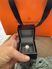 3.5ct Oval Halo Platinum Engagement Ring Lab Created