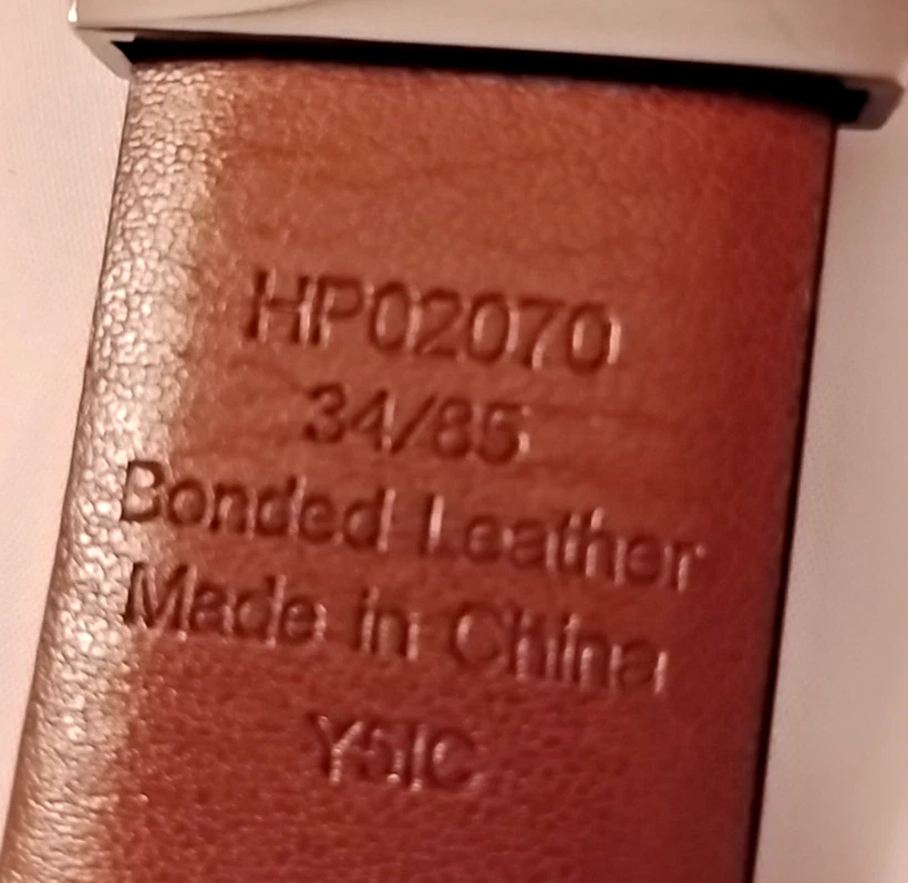 PERRY ELLIS Men's Belt Size 34 Black Belt Bonded Leather - Image 4 of 4