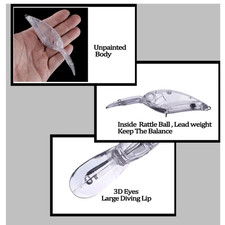 10PCS Unpainted Blanks Bait 115Mm Float Deepwater Shovel Diver Crankbait DIY 