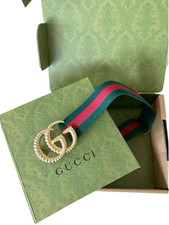 Gucci GG Marmont Web Stripe Belt Green Red Gold Buckle Rare From Japan