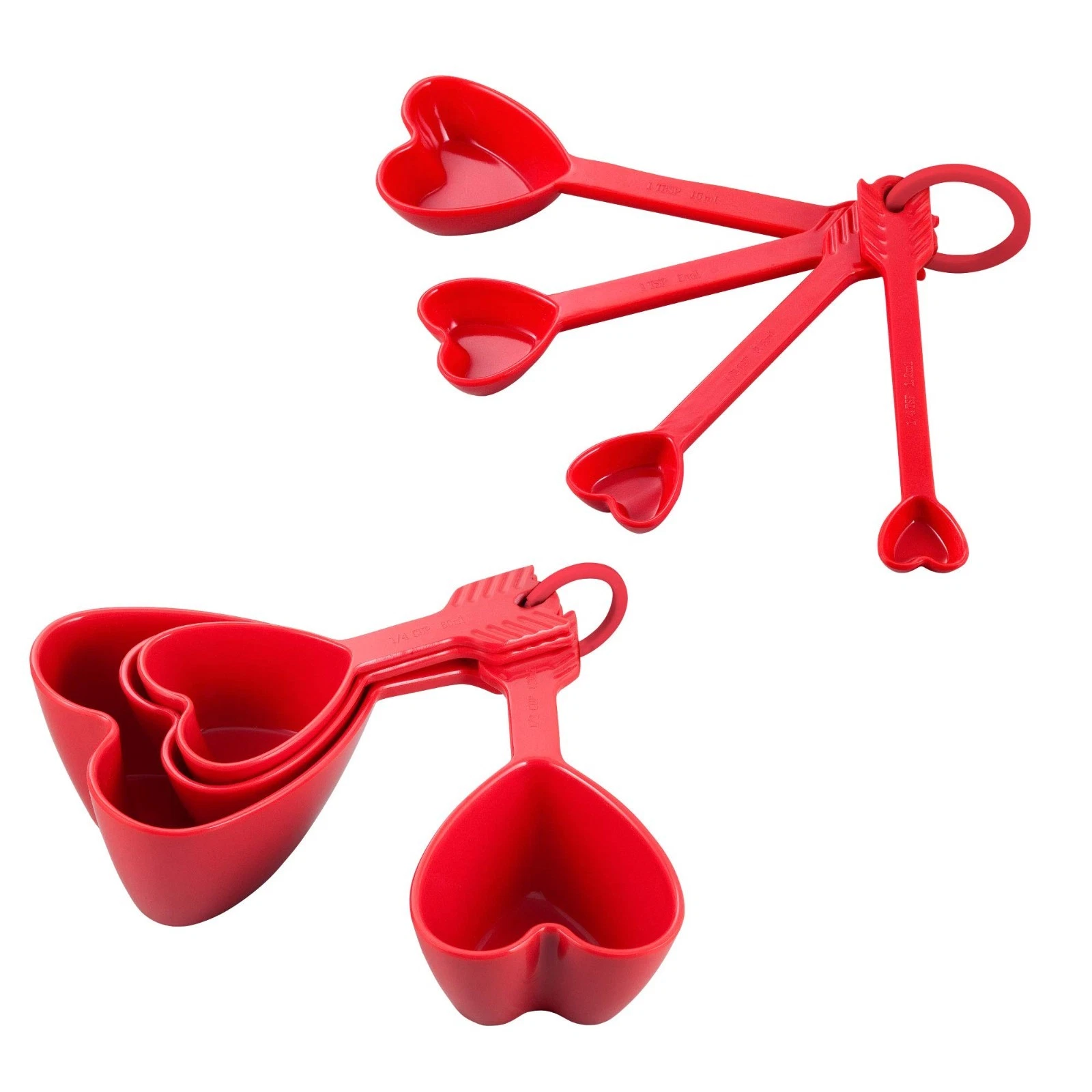 Heart Measuring Cups and Spoons Set - Perfect for Baking, Cooking, Parties & Gif