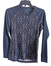 Patagonia Womens Capilene Midweight Crew Baselayer Top Navy Blue Small Hiking