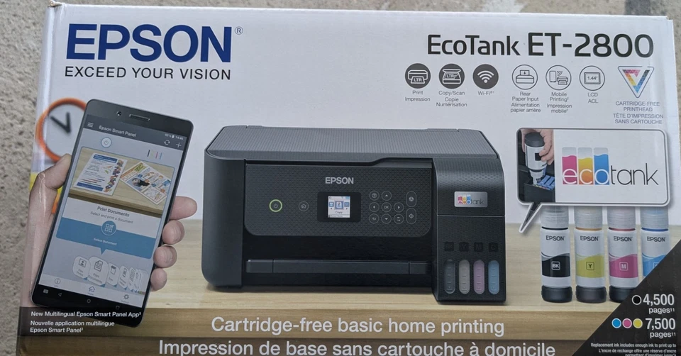 Epson EcoTank ET-2800 Wireless All-in-One Supertank Color Printer NEW - Image 2 of 4