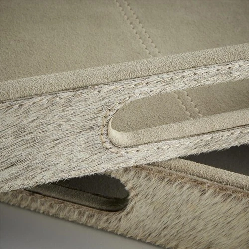 Tray CYAN DESIGN BRIXTON Small Gray Suede Leather - Picture 4 of 8