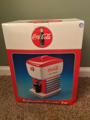 Vintage 1997 Coca-Cola Coke Soda Dispenser Collectible Cookie Jar With Box