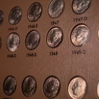 1946-1978 (84) BU Roosevelt Dimes P D S in Dansco, Silver Uncirculated Toned K16