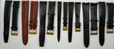 7 pcs NOS Bulova Leather Watch Straps with Buckle Various Sizes