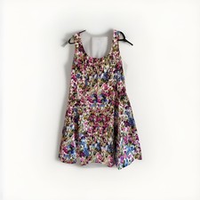 Jones Studio Cotton Floral Dress Sleeveless Size 18W Purple Blue Easter Spring