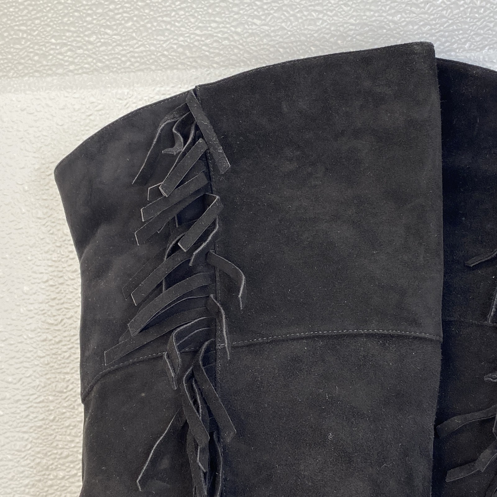 Saint Laurent OTK Fringe Trim Boots Black Suede Women's US 9 EUR 39 *PREOWNED* thumbnail 8