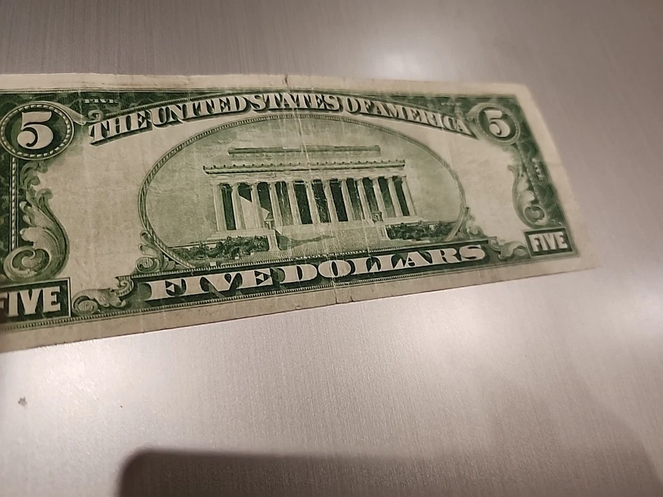 US 5 Dollar Note FRN 1928 Series A Green Stamp (7) Chicago - Image 3 of 3