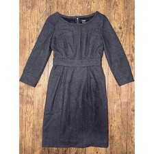 J Crew Wool 3/4 Sleeve Sheath Dress Career Women's Size 4 Career grey