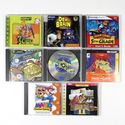 Children's Education Games Lot of 8, Mario Teaches Typing 2 & More, 1 Sealed
